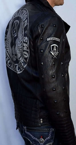 Кожаная куртка Affliction American Reborn Jacket, Фото № 4