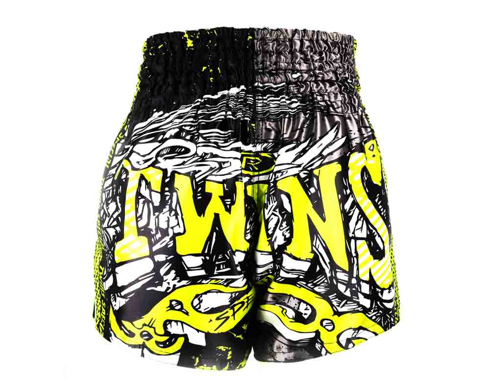 Шорти для тайського боксу Twins TBS-Graffiti Yellow Black купити