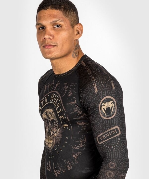 Рашгард Venum Santa Muerte Dark Side Rashguard Long Sleeves - Black Brown цена