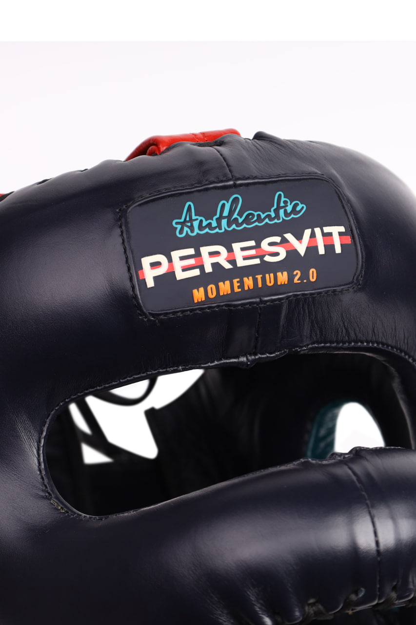 Боксерський шолом Peresvit Momentum 2.0 Leather Armor Plating Headgear Deep Blue оригінал