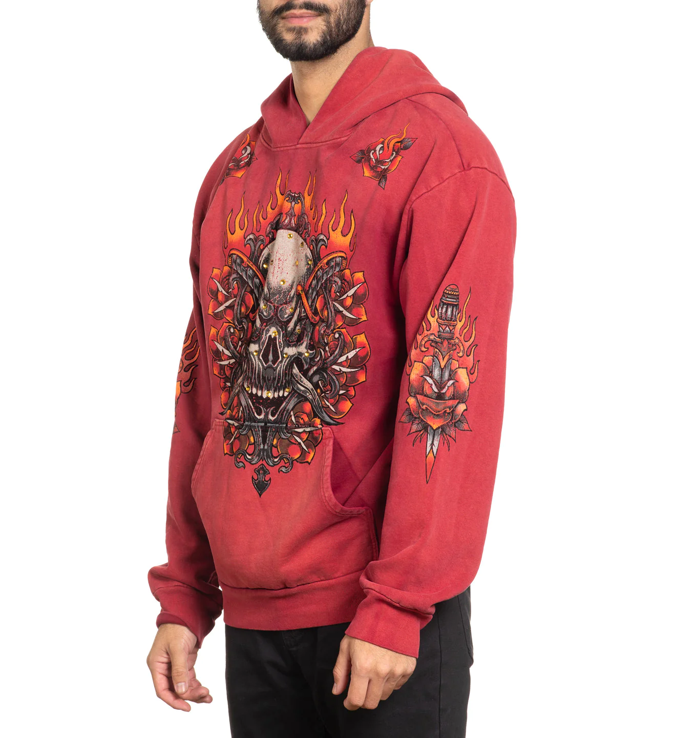 Affliction Toxic Tavern Po Hood Vtg. Red Potassium Spray price