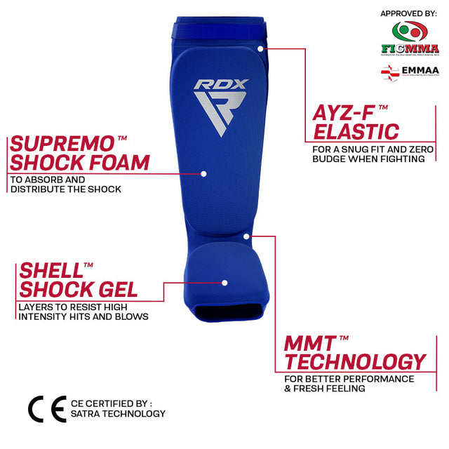 Захист гомілки RDX Hosieri Shin Instep Guard Blue фото