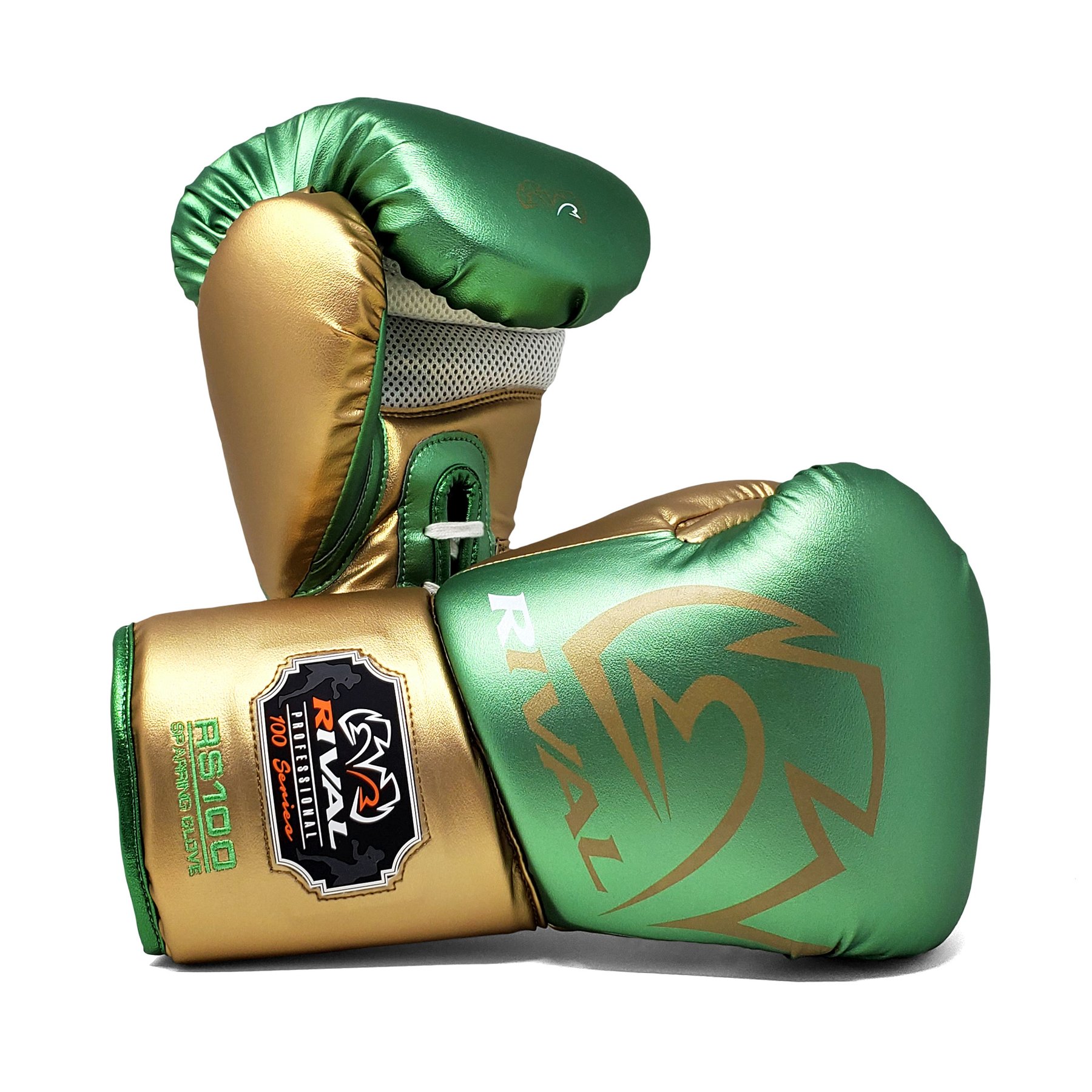 Rival RS100 Professional Sparring Gloves Green Gold