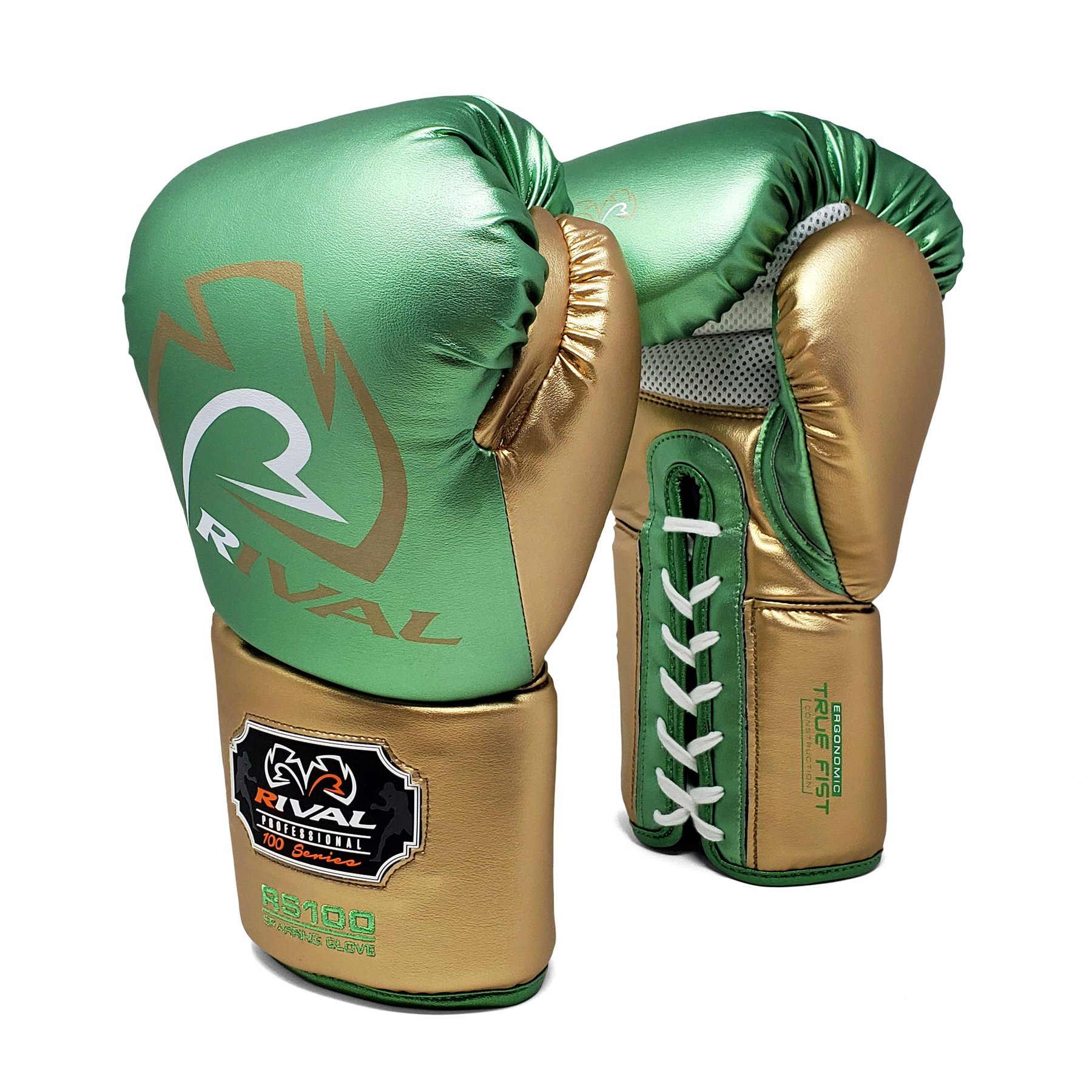 Боксерские перчатки Rival RS100 Professional Sparring Gloves Green Gold купить