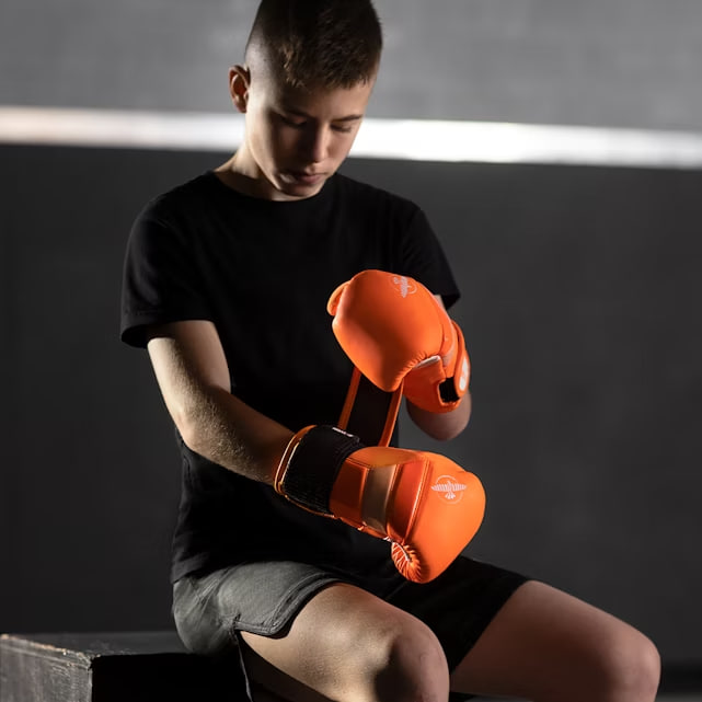 Hayabusa T3 Kids Boxing Gloves Neon Orange photo