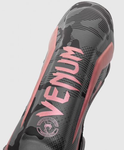 Venum Elite Standup Shinguards Black Pink Gold ankle protection photo