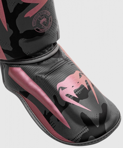 Venum Elite Standup Shinguards Black Pink Gold ankle protection price