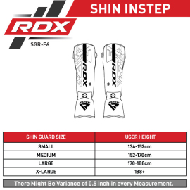 Захист гомілки RDX F6 Kara MMA Shin Instep Guards Matte Golden, Фото № 6