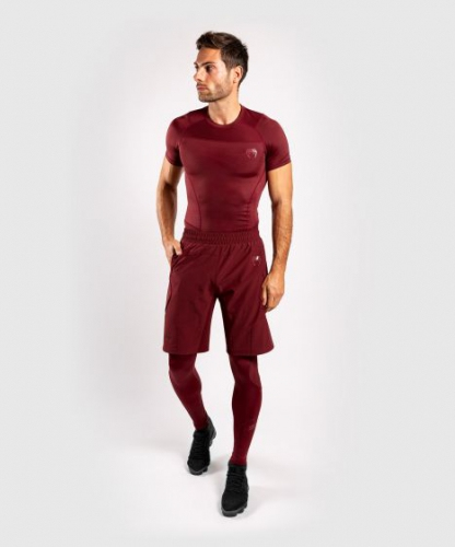 Рашгард з коротким рукавом Venum G-Fit Rashguard Short Sleeves Burgundy оригінал