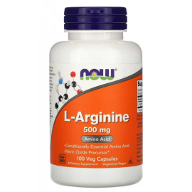 NOW L-Arginine 500 мг 100 веган капсул