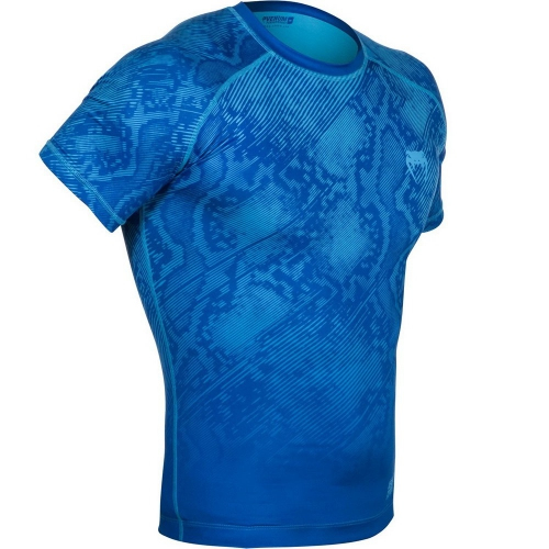 Компрессионная футболка Venum Fusion Compression T-shirt Blue Short  Sleeves цена