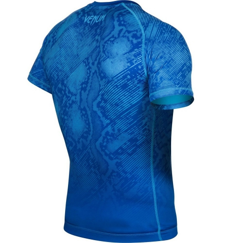 Компрессионная футболка Venum Fusion Compression T-shirt Blue Short  Sleeves фото