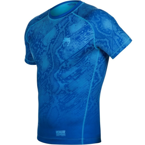 Компрессионная футболка Venum Fusion Compression T-shirt Blue Short  Sleeves оригинал