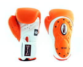 Боксерские перчатки Twins Velcro Extra Design BGVL6-MK White Orange