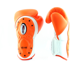 Боксерские перчатки Twins Velcro Extra Design BGVL6-MK White Orange, Фото № 2