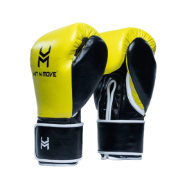 Боксерські рукавиці Hit N Move Horse Hair Boxing Gloves (Hook and Loop) Yellow Black
