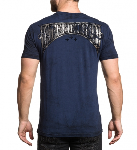 Футболка Affliction Fleur Frame T-shirt Navy купить