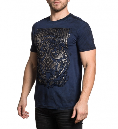 Футболка Affliction Fleur Frame T-shirt Navy цена