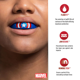 Капа SafeJawz Marvel Captain America Mouthguard Adult  оригинал