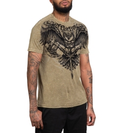 Футболка Affliction Harbinger Crew Tee Dusty Olive Lava Wash