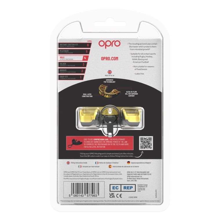 OPRO Self-Fit GEN5 Gold Level Black Grillz mouthguard photo