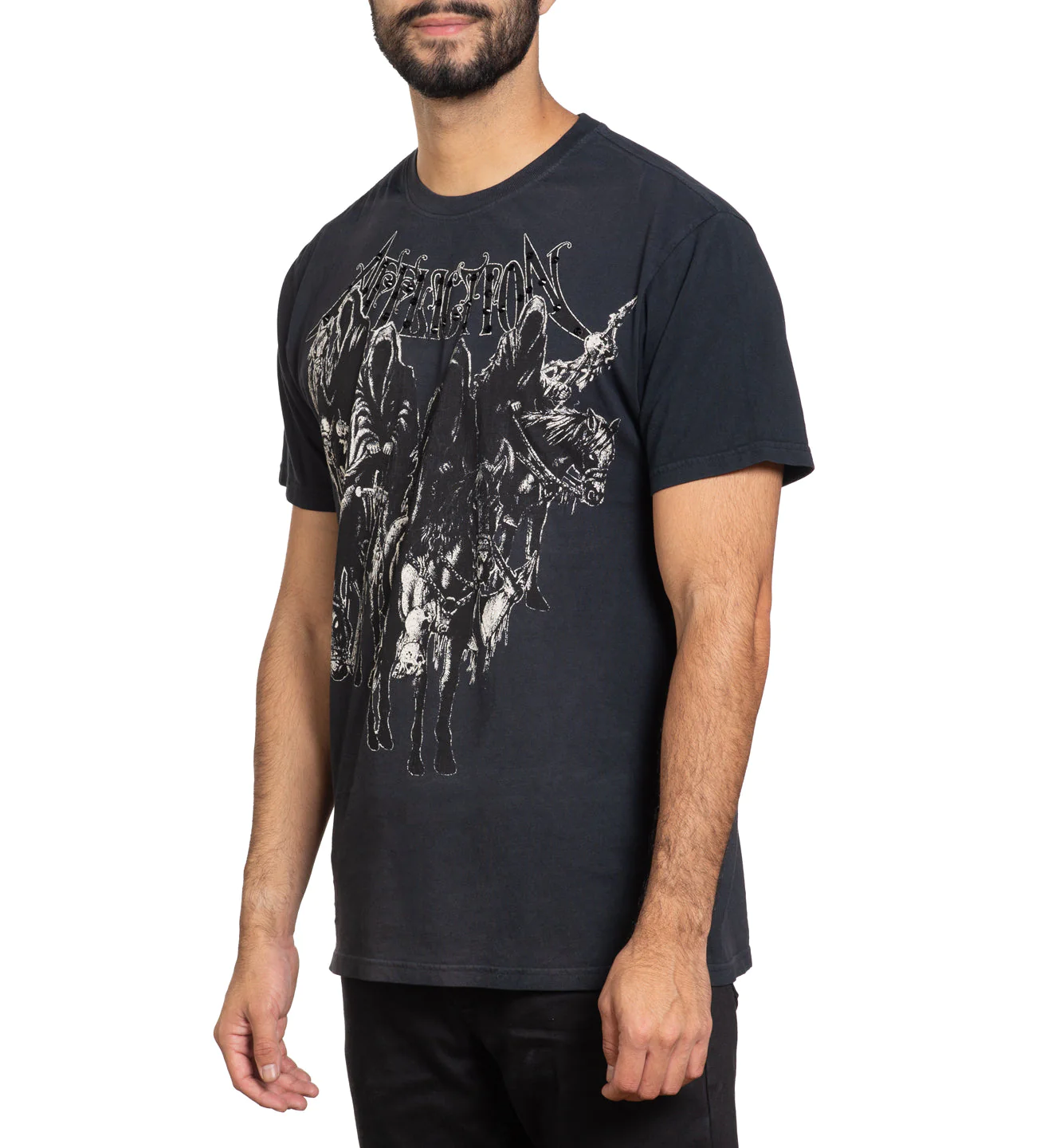 Affliction Black Night Tee Black Beauty Potassium Spray T-shirt price