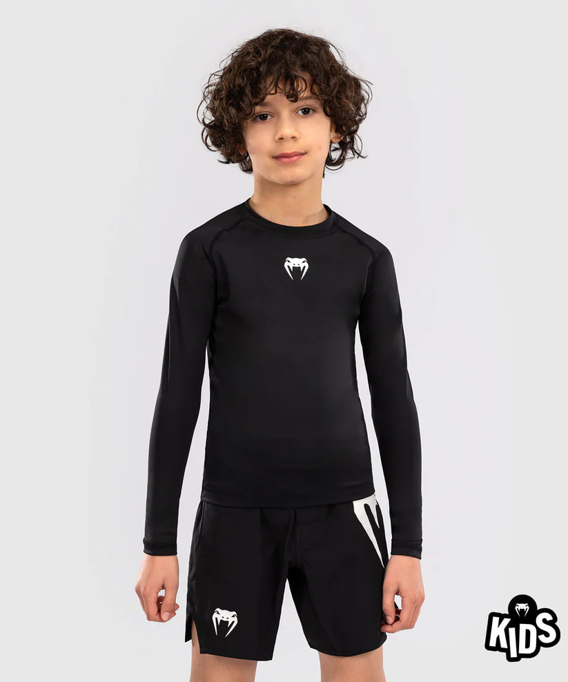 Дитячий рашгард Venum Contender Kids Rashguards Long Sleeves - Black стоимость