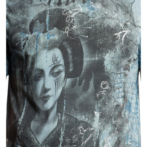 Футболка Affliction Geisha Stare Bamboo Blue фото