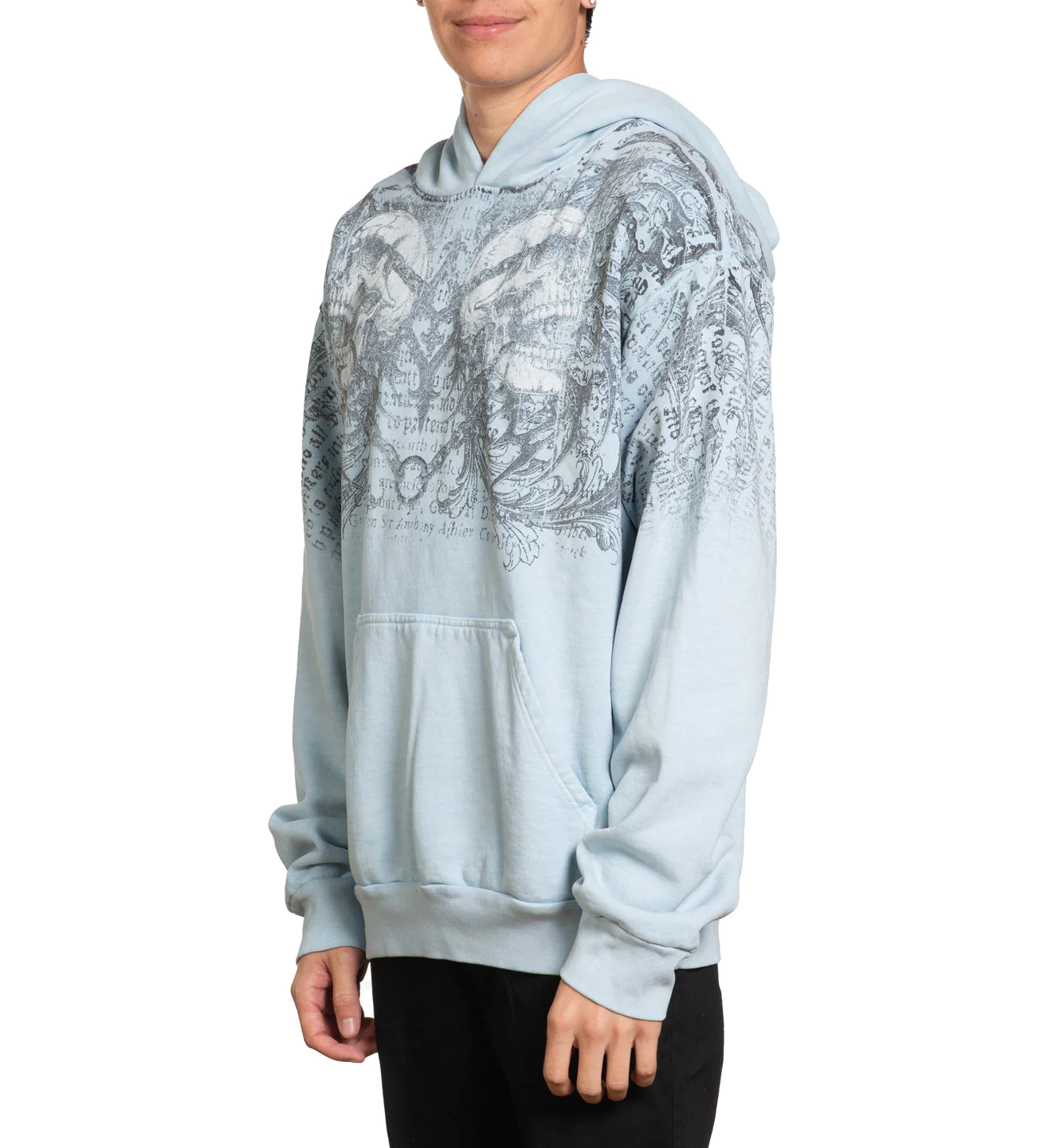 Affliction Collapse Po Hood Sky Blue Pigment Dye price