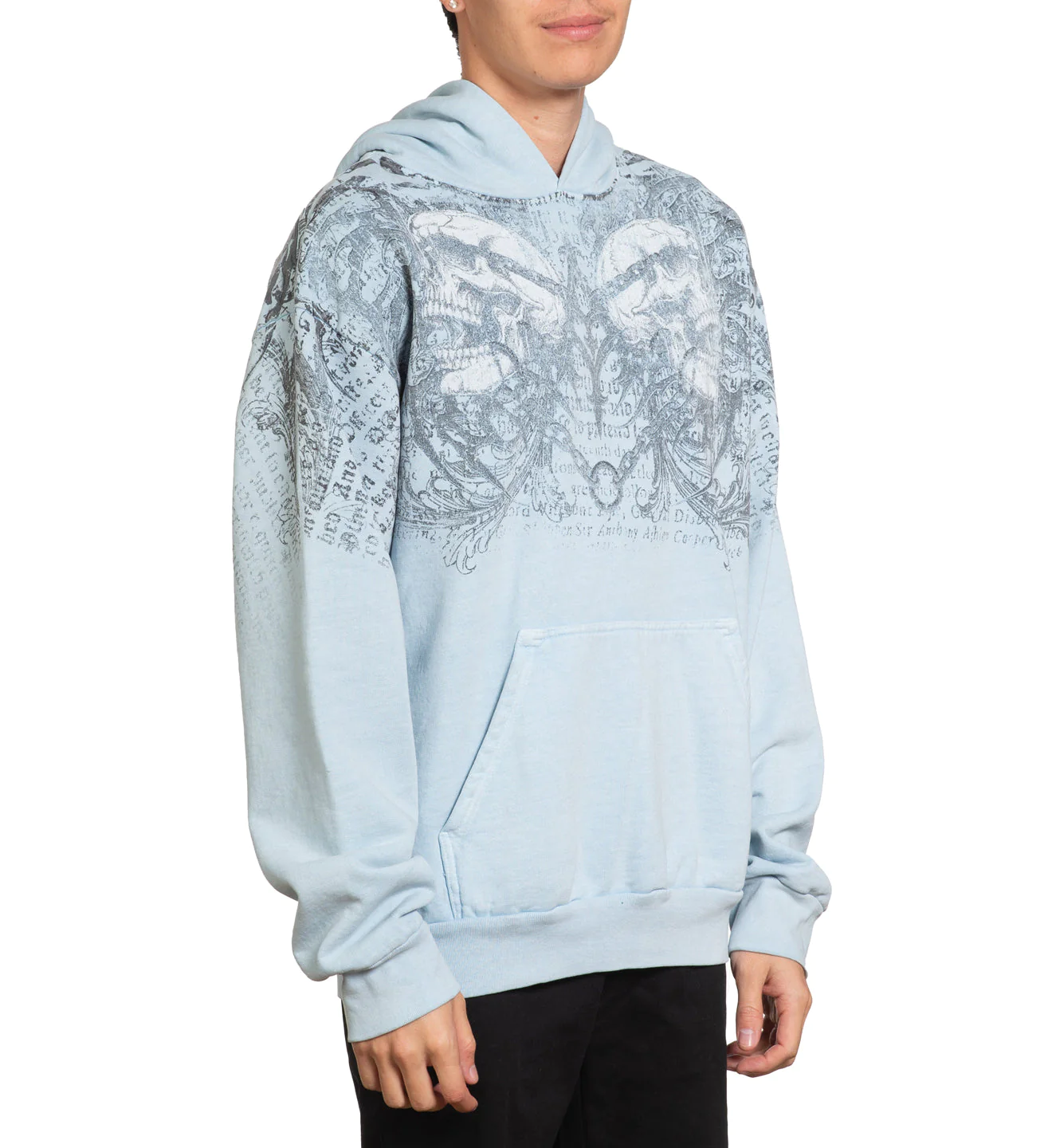 Affliction Collapse Po Hood Sky Blue Pigment Dye photo