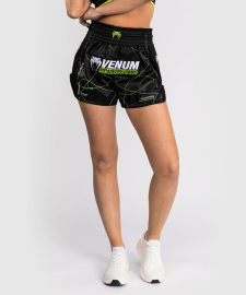 Женские тайские шорты Venum Training Camp 4.0 Muay Thai Short - Black/Neon Green размер