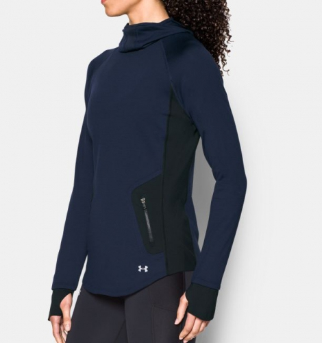 Женская спортивная кофта Under Armour Threadborne Balaclava Hoodie Midnight Navy цена