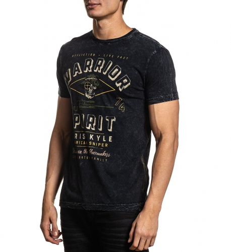 Футболка Affliction CK Valor SS Tee Black Lava Wash цена