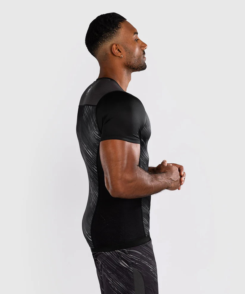 Рашгард Venum Rapid Short Sleeve Rashguard - Black/Storm Grey купить