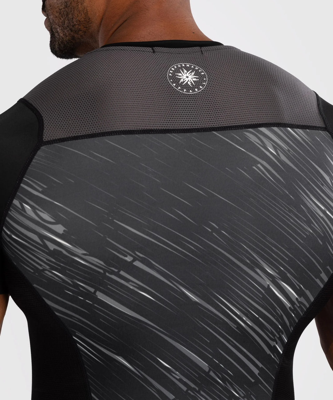Рашгард Venum Rapid Short Sleeve Rashguard - Black/Storm Grey оригинал