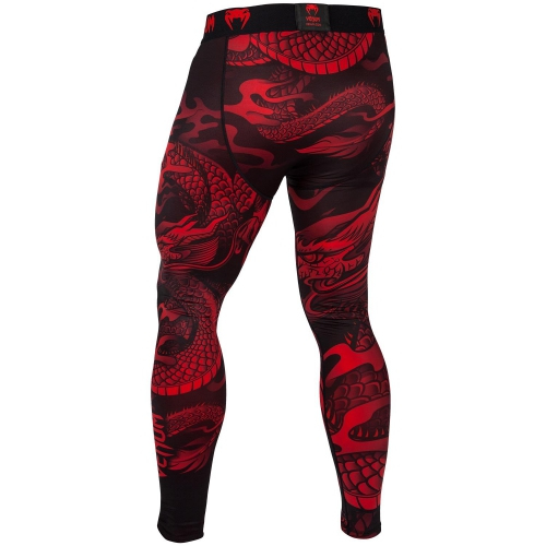 Компрессионные штаны Venum Dragons Flight Spats Red купити