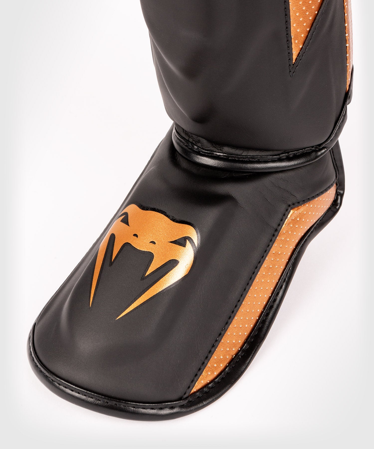 Venum Elite Evo Black Bronze shin guard size