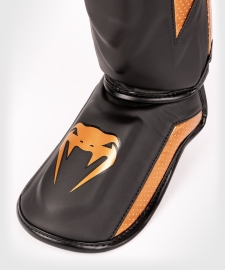 Venum Elite Evo Black Bronze shin guard size