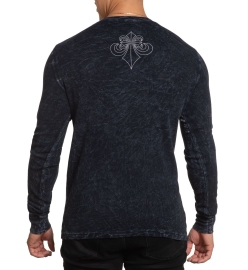 Affliction Angels Thermal Black Lava Wash long sleeve buy