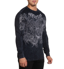 Affliction Angels Thermal Black Lava Wash long sleeve price