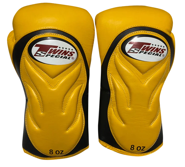 Боксерські рукавиці Twins Velcro Extra Design BGVL6 Black Yellow купити