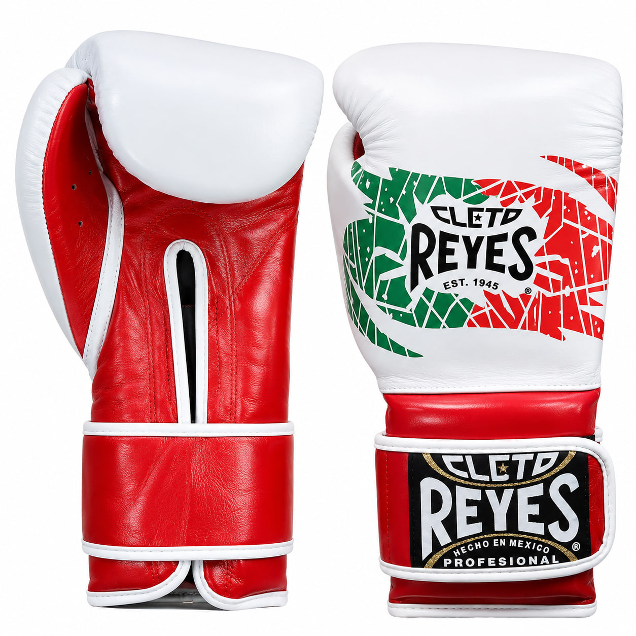 Cleto Reyes Leather Contact Closure Boxing Gloves Black Red White Green