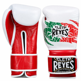 Cleto Reyes Leather Contact Closure Boxing Gloves Black Red White Green