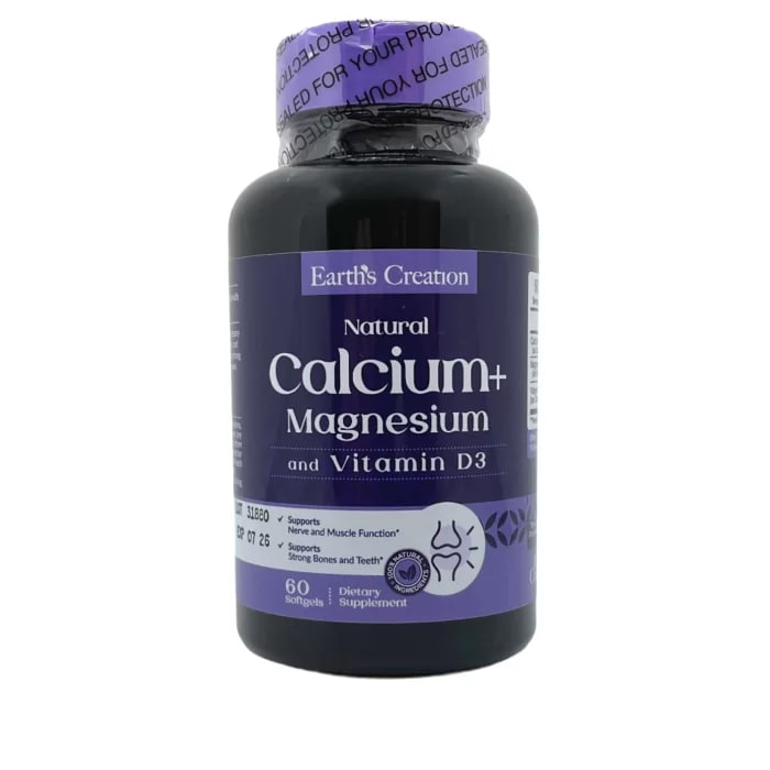 Витамины Earths Creation Calcium Magnesium + Vitamin D3 - 60 софт гель