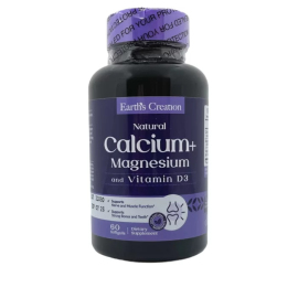 Витамины Earths Creation Calcium Magnesium + Vitamin D3 - 60 софт гель