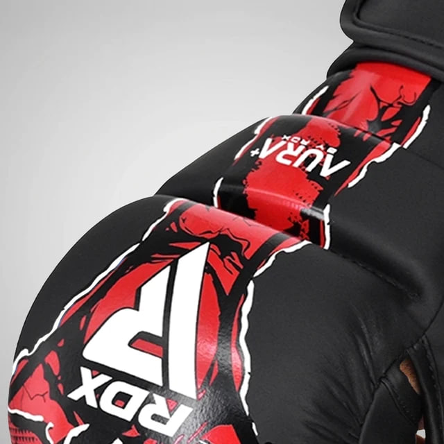 Рукавиці для ММА RDX F-17 Aura Plus Grappling Shooter Gloves Black Red оригінал