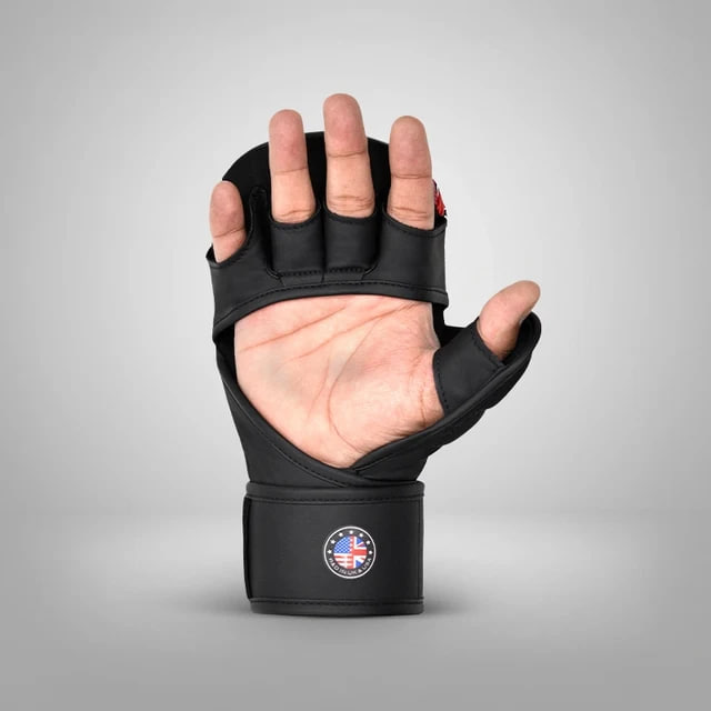 Рукавиці для ММА RDX F-17 Aura Plus Grappling Shooter Gloves Black Red ціна