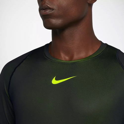 Nike Pro Colorburst Mens Long Sleeve Volt Black original