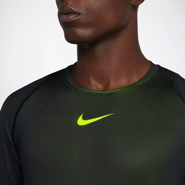 Лонгслив Nike Pro  Colorburst Mens Long Sleeve Volt Black, Фото № 5