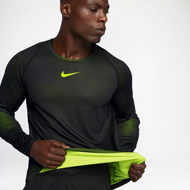 Лонгслив Nike Pro  Colorburst Mens Long Sleeve Volt Black